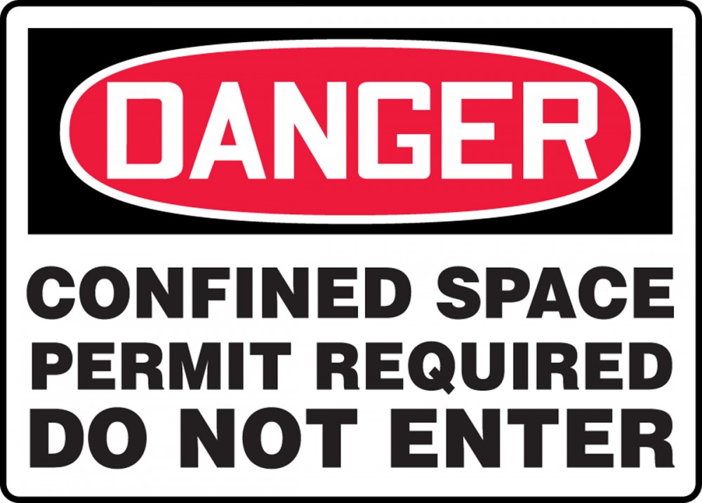 OSHA Danger Safety Sign: Confined Space Permit Required Do Not Enter - Safety Signs, Labels & Tags